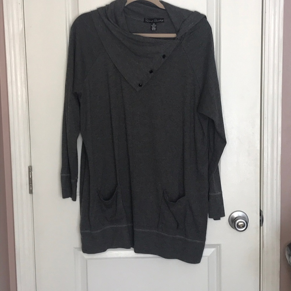 Cowl Neck Sweater with Pockets